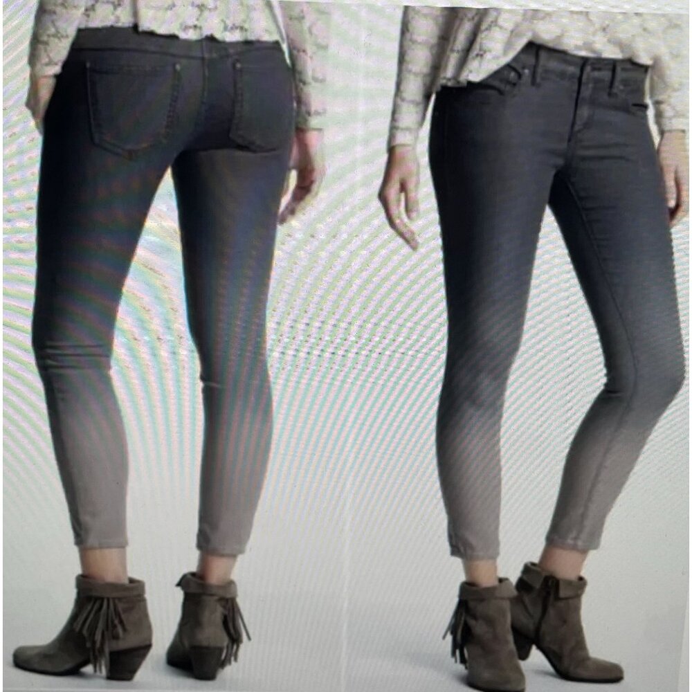 Free People Womens Gray Ombre Skinny Jeans Size 26 Cotton Blend
